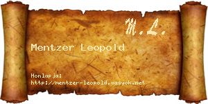 Mentzer Leopold névjegykártya